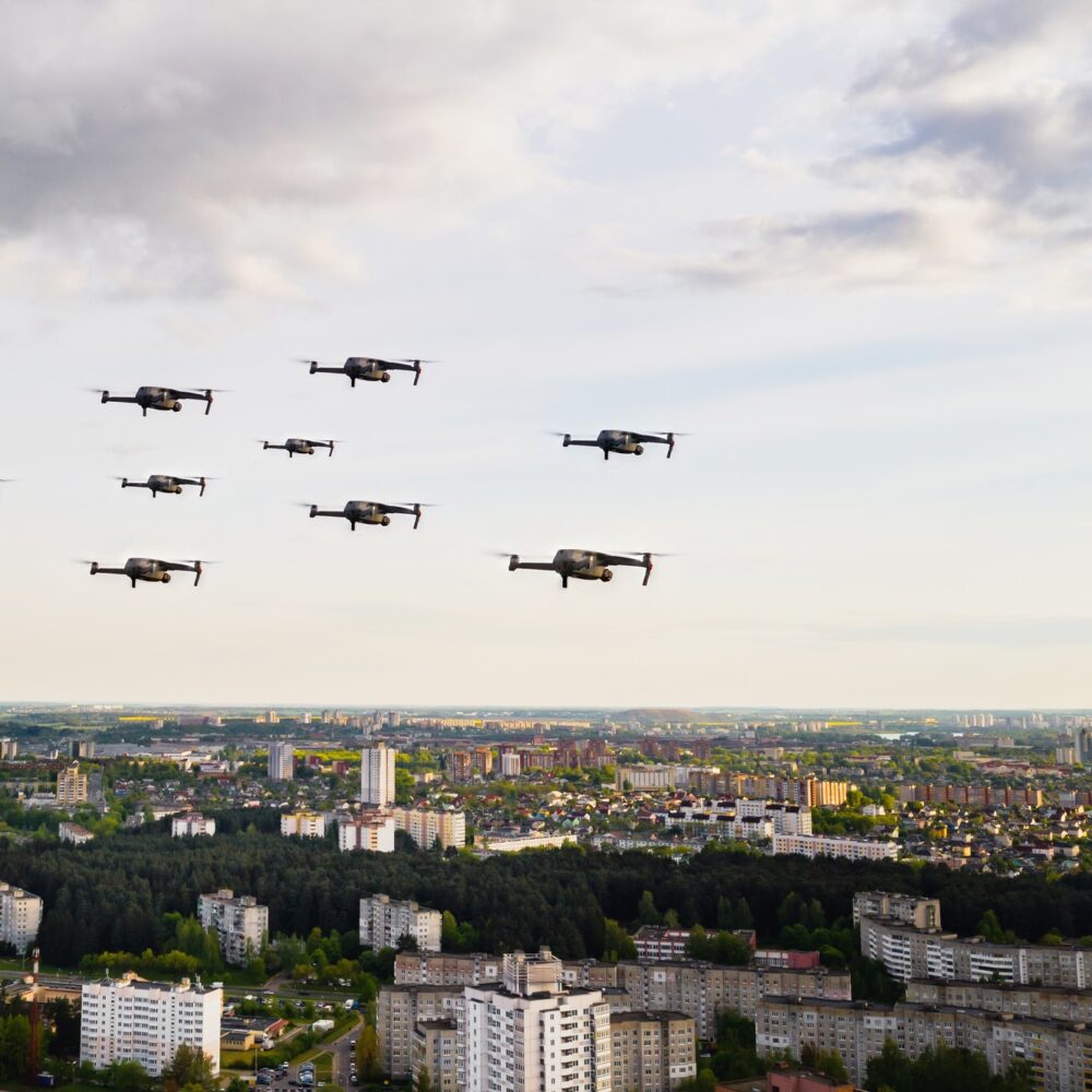 Drones en enjambre